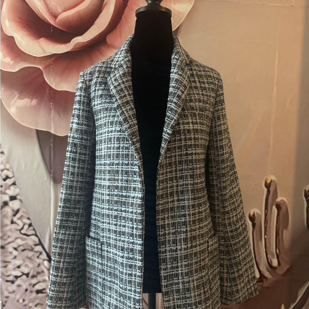 Women's Black and White Tweed Jacket